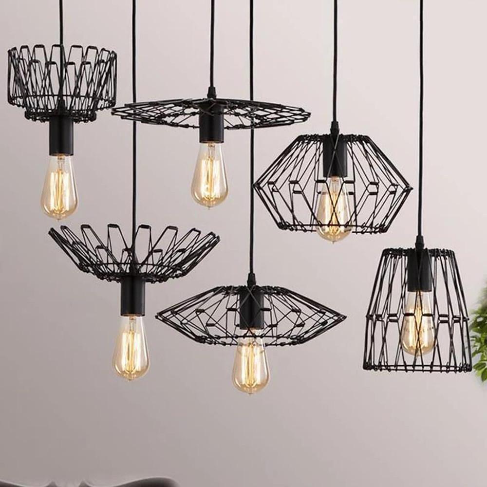 Wire Lantern Country Metal Pendant Light