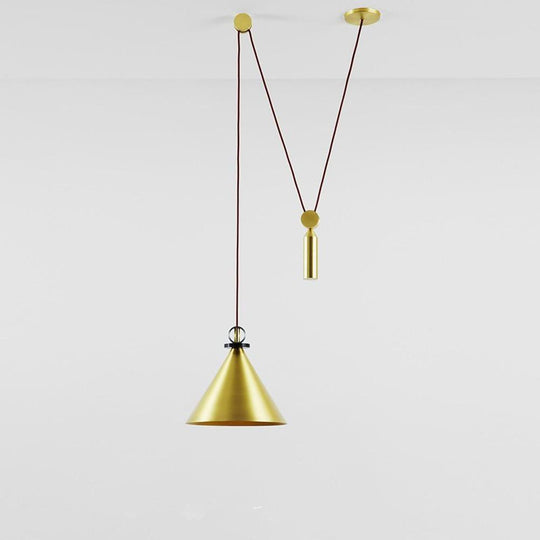 Electroplated Metal Conical Adjustable Linear LED Pendant Light