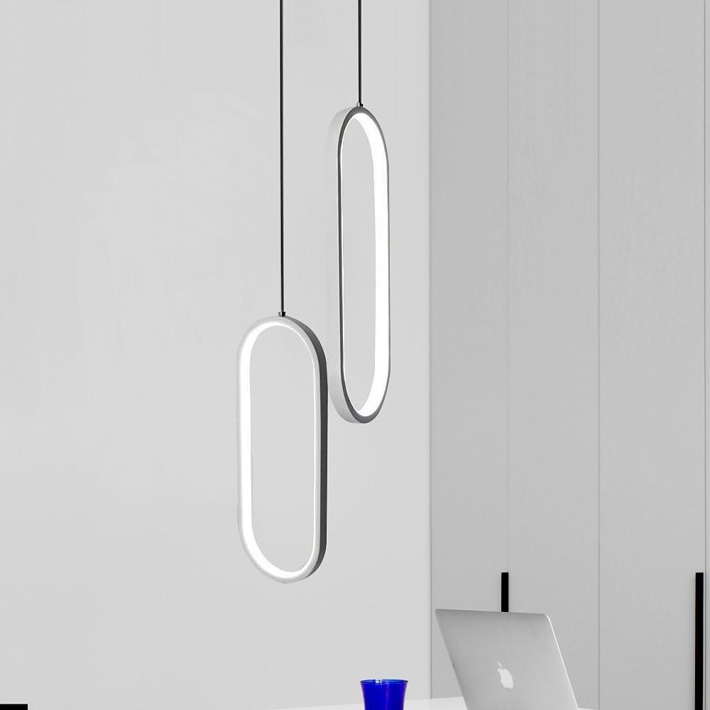 Rounded Rectangle LED Modern Pendant Lighting Hanging Ceiling Light