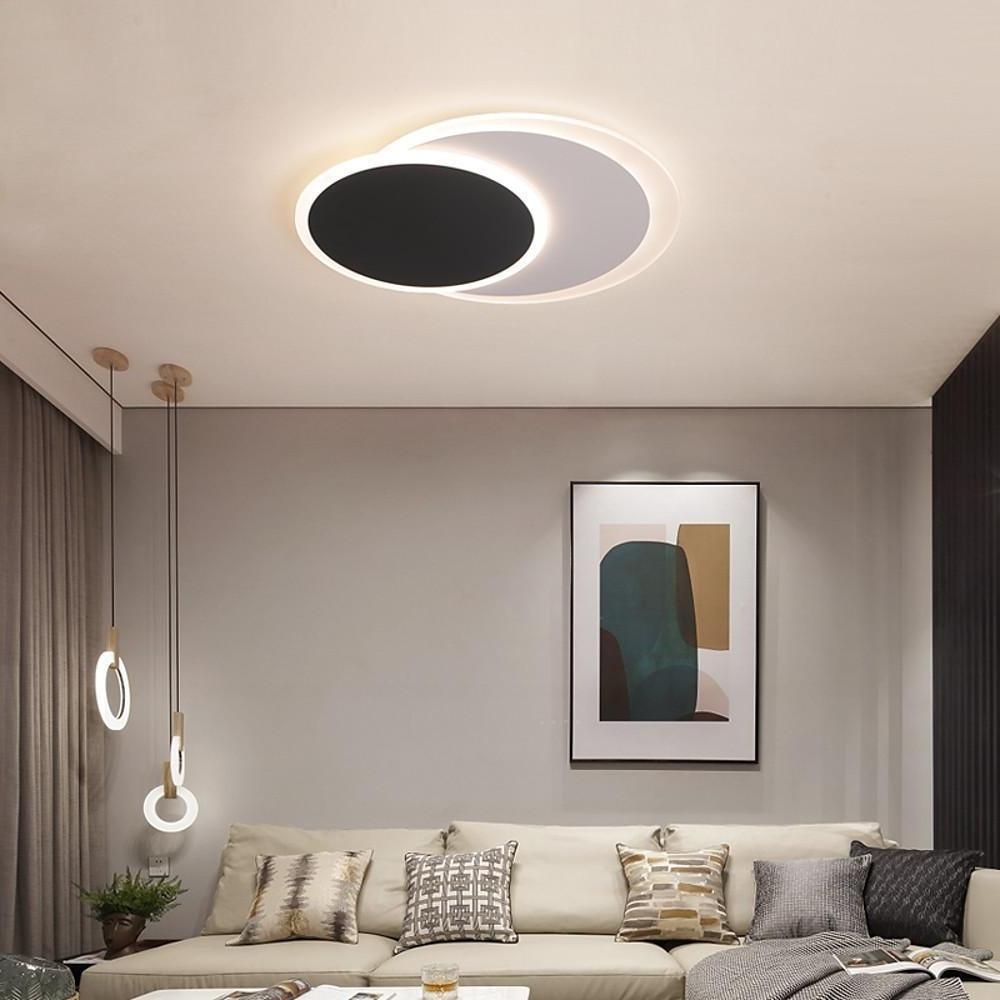 2 Circle Metal LED Flush Mount Ceiling Light – Living Room