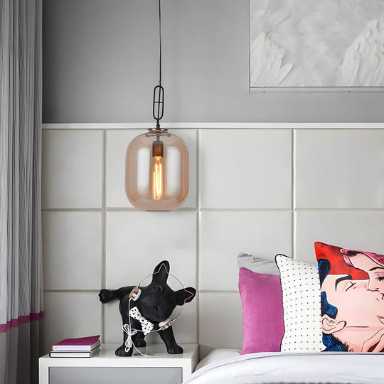 Industrial Glass Can LED Pendant Light