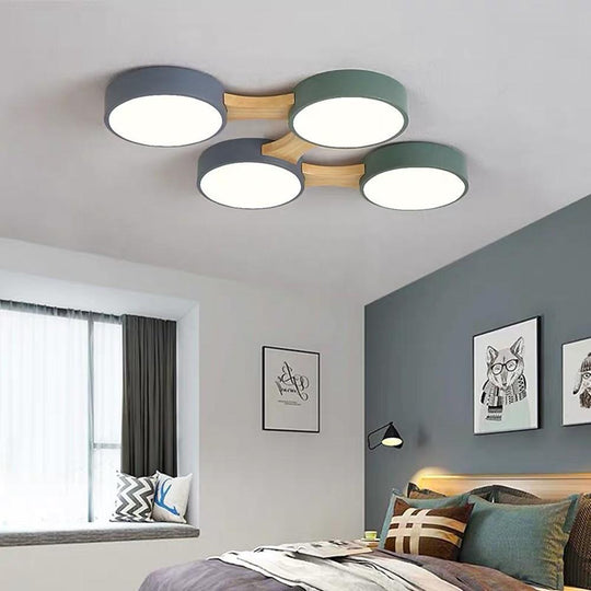 Circular 5-Light LED Industrial Flush Mount Ceiling Light
