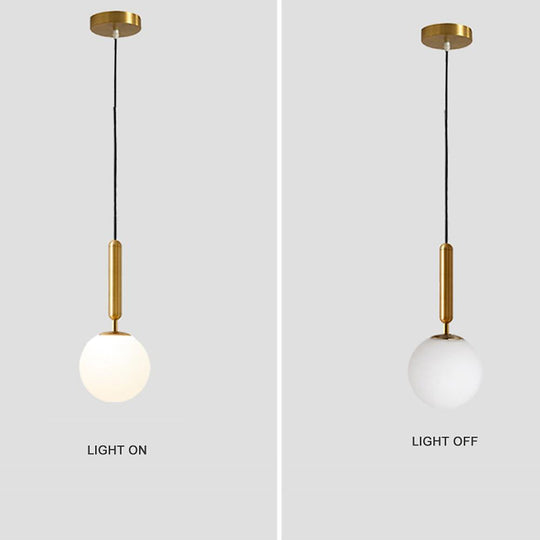 Nordic Glass Ball Black and Gold LED Pendant Light