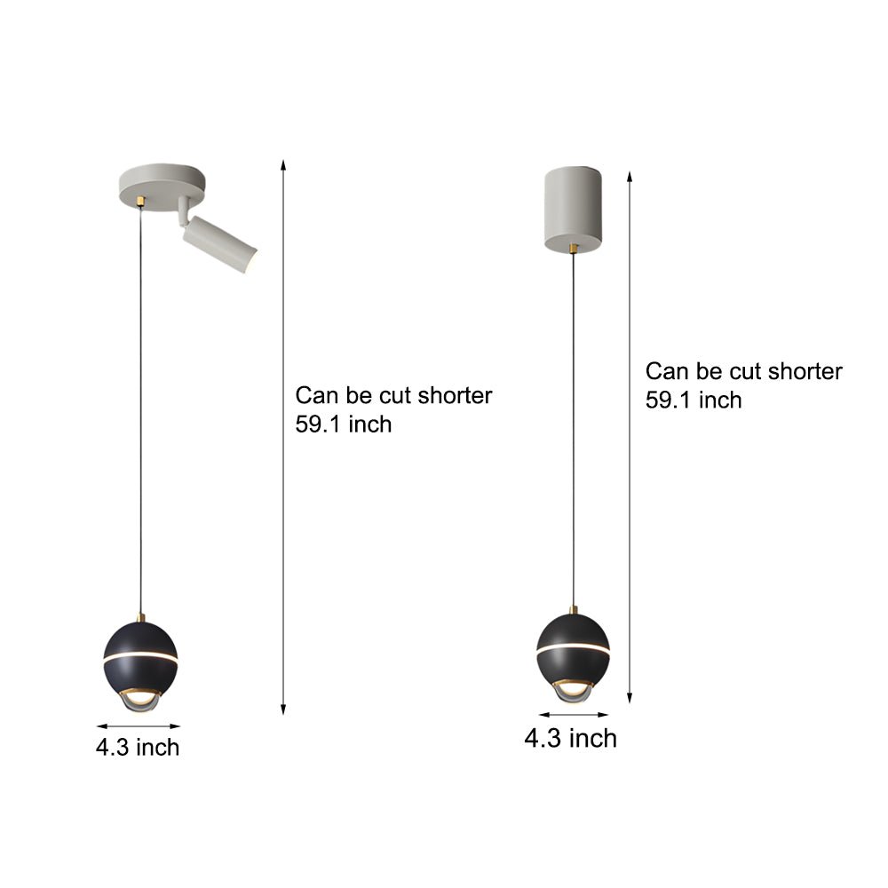 Modern Metal Ball Pendant Light – LED with 3-Step Dimming