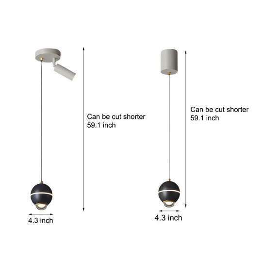 Modern Metal Ball Pendant Light – LED with 3-Step Dimming