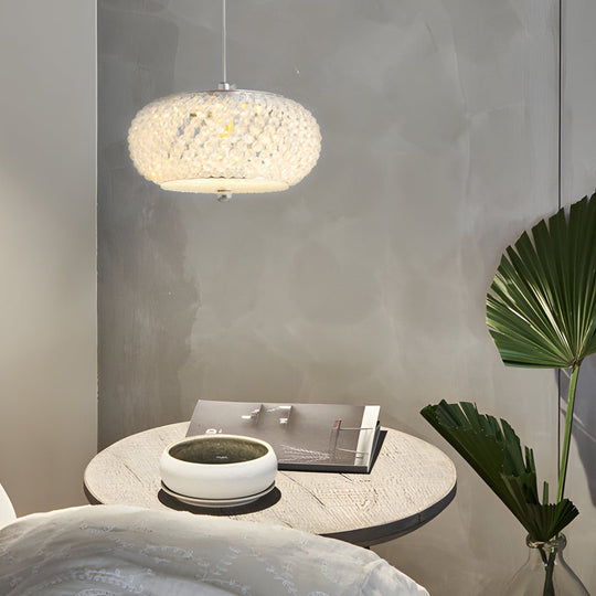 Small Round Drum Crystal LED 3-Step Dimming Modern Pendant Lamp
