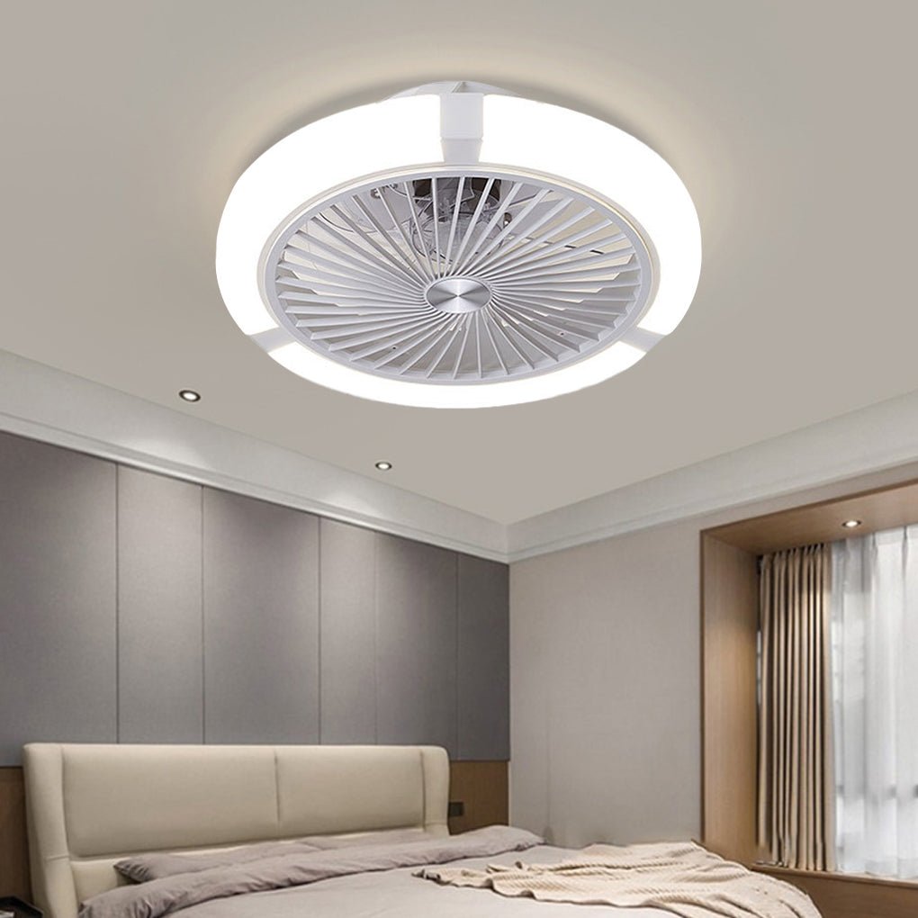 Round Bladeless Inverter Ceiling Fan with Stepless Dimming LED Light