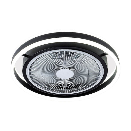 Round Bladeless Inverter Ceiling Fan with Stepless Dimming LED Light