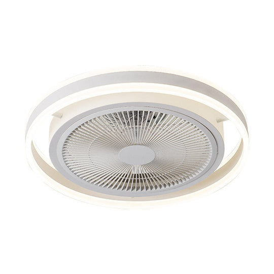 Round Bladeless Inverter Ceiling Fan with Stepless Dimming LED Light