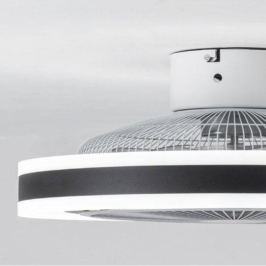 Round Bladeless Inverter Ceiling Fan with Stepless Dimming LED Light
