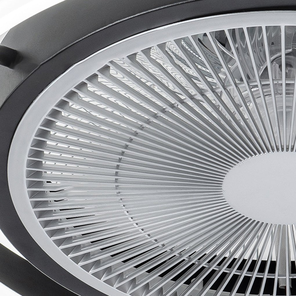 Round Bladeless Inverter Ceiling Fan with Stepless Dimming LED Light