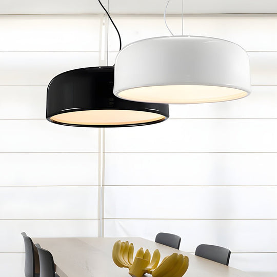 Smithfield Pendant Light – Modern Aluminum Hanging Fixture in Black/White
