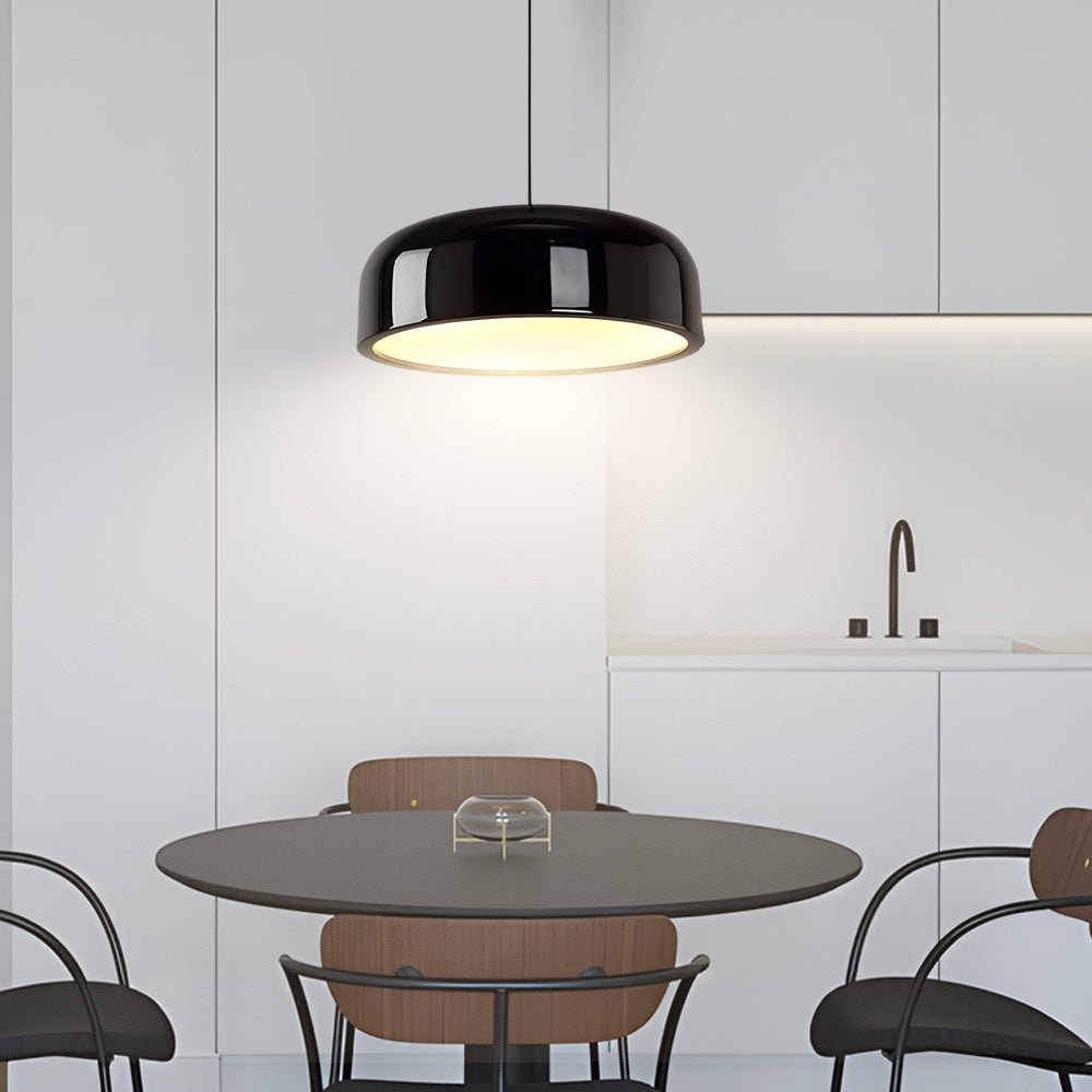 Smithfield Pendant Light – Modern Aluminum Hanging Fixture in Black/White