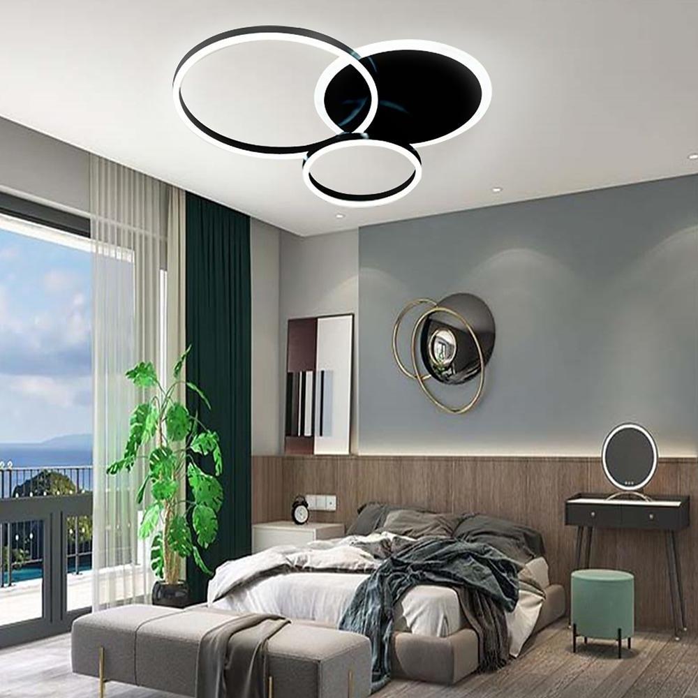 3 Layers LED Modern Circle Flush Mount Light 3 Color Dimmable 26" x 20"