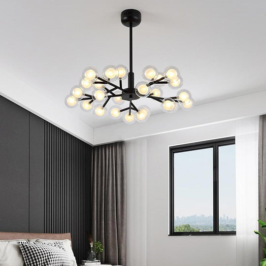 25-Light LED Cluster Glass Bubble Sputnik Chandelier