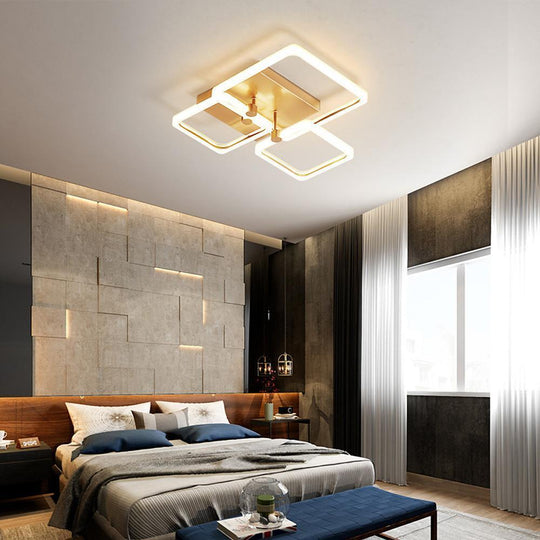 Squares Artistic Dimmable LED Modern Ceiling Light Flush Mount Lamp