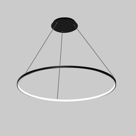 24'' Acrylic Big Ring Opal Shade LED Pendant Light