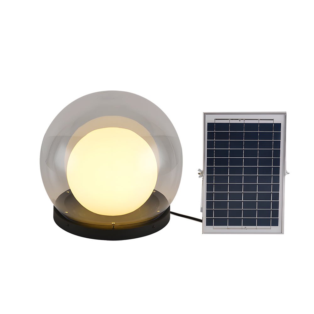 Solar Bubble Lunar Post Light Waterproof Globe Outdoor Lantern Gate Light