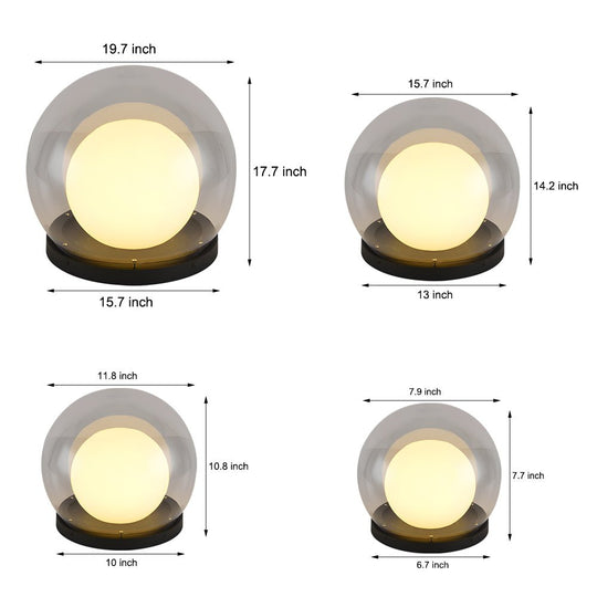 Solar Bubble Lunar Post Light Waterproof Globe Outdoor Lantern Gate Light