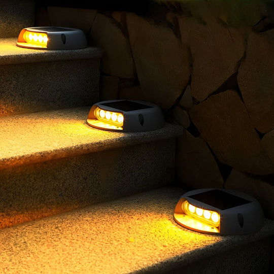 Wall Protected Flush Mount On Step Lights Solar LED Stairway Landscape Lighting