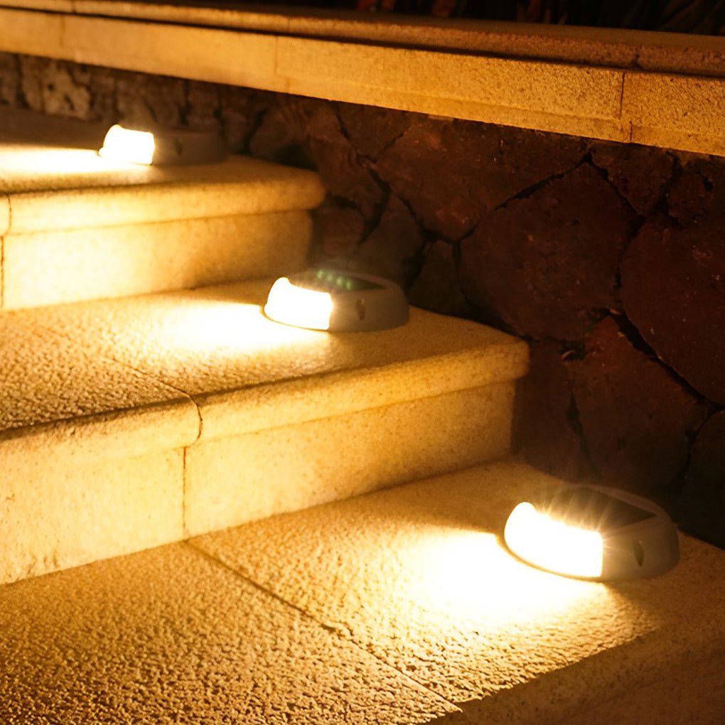 Wall Protected Flush Mount On Step Lights Solar LED Stairway Landscape Lighting