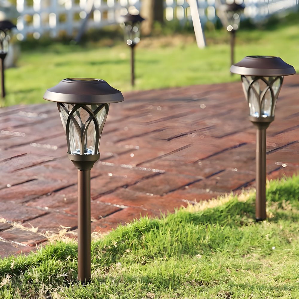 Solar Glass & Metal LED Stake Lawn Light