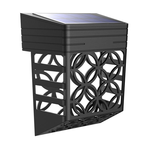 Solar Hollow Outdoor Wall Sconce Lighting LED Fence Wall Lamp Garden Lights