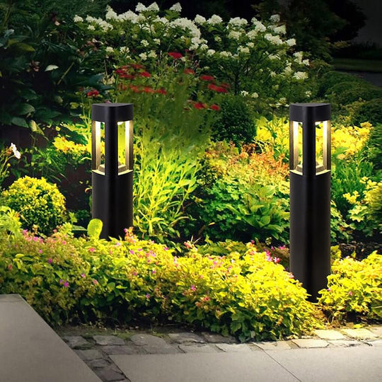 Triple Side Emitting Solar LED Garden Bollard Lights Heart Design & Weatherproof
