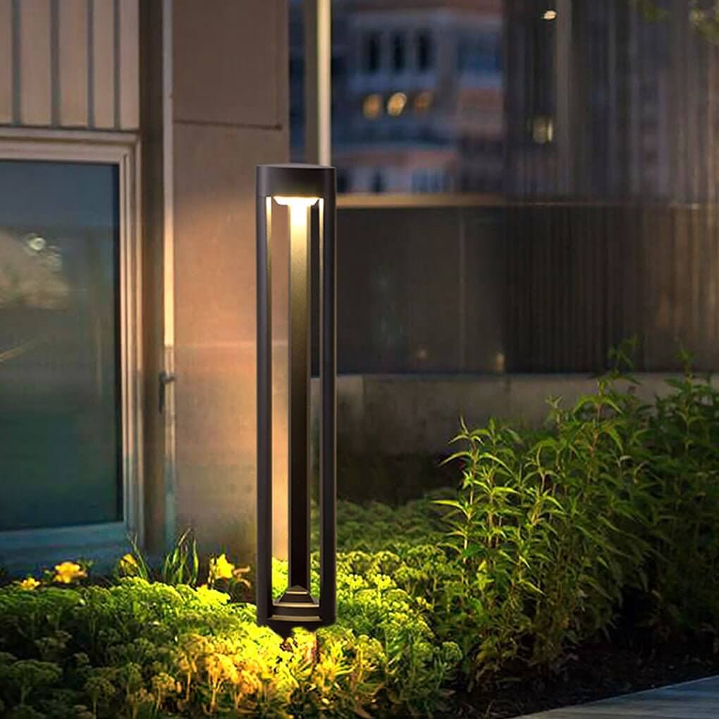 Triple Side Emitting Solar LED Garden Bollard Lights Heart Design & Weatherproof