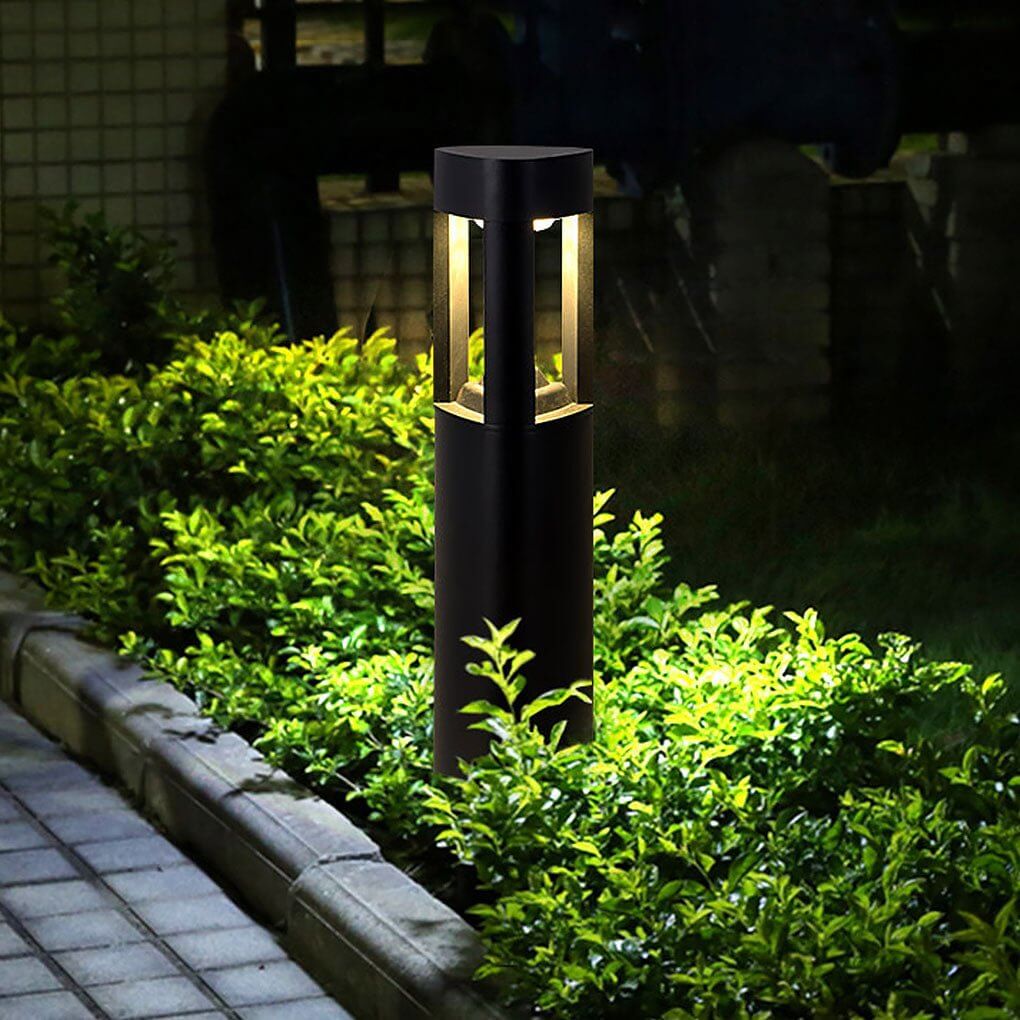 Triple Side Emitting Solar LED Garden Bollard Lights Heart Design & Weatherproof