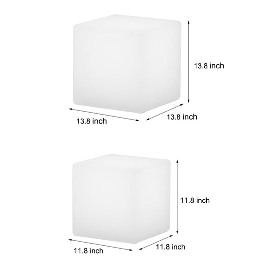 Solar-Powered Luminous LED Cube White Waterproof Outdoor Floor Light