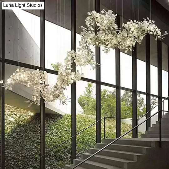 Ginkgo Leaf Chandelier – Luxury High-Ceiling Statement Lighting