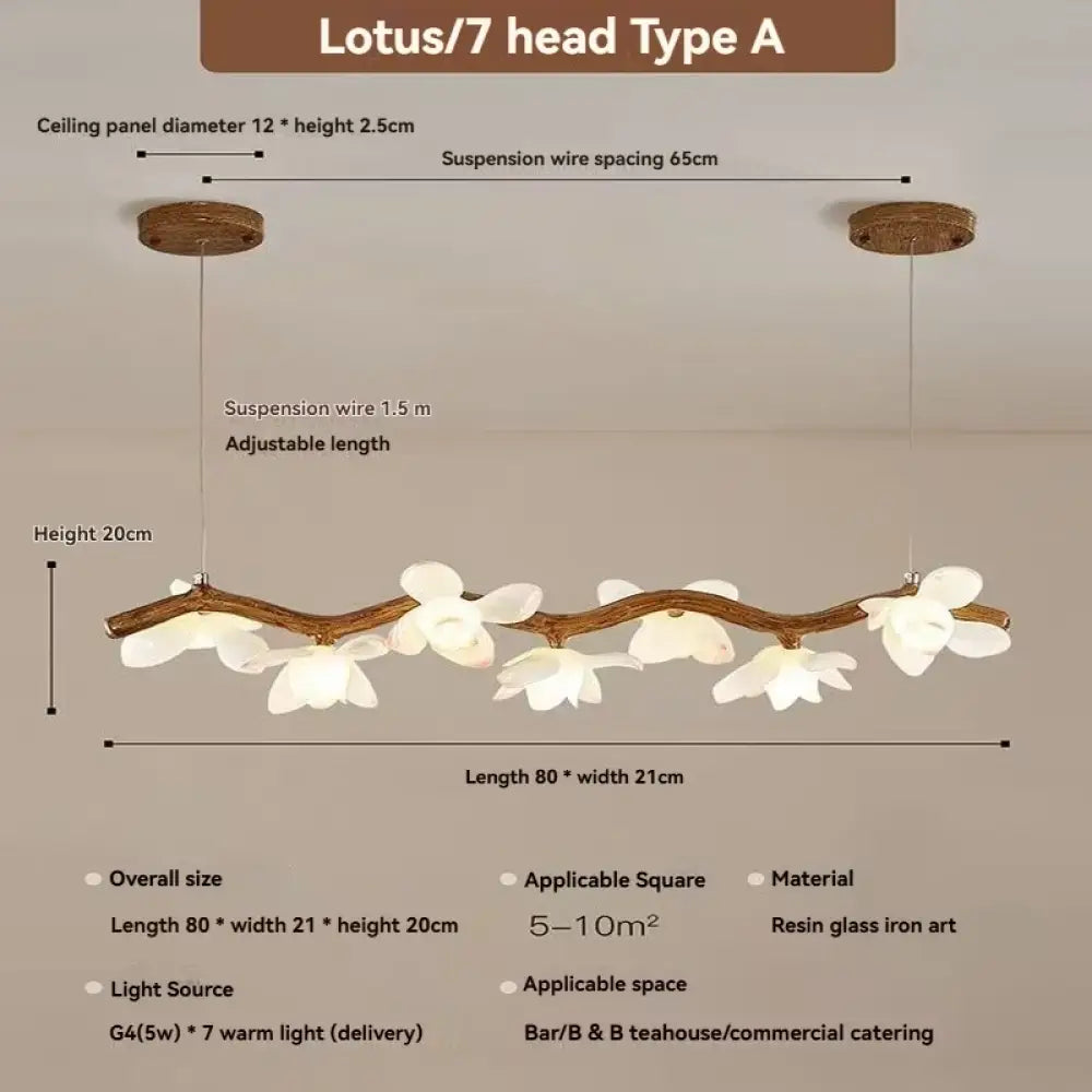 Lotus Branch LED Chandelier – Modern Artistic Lighting