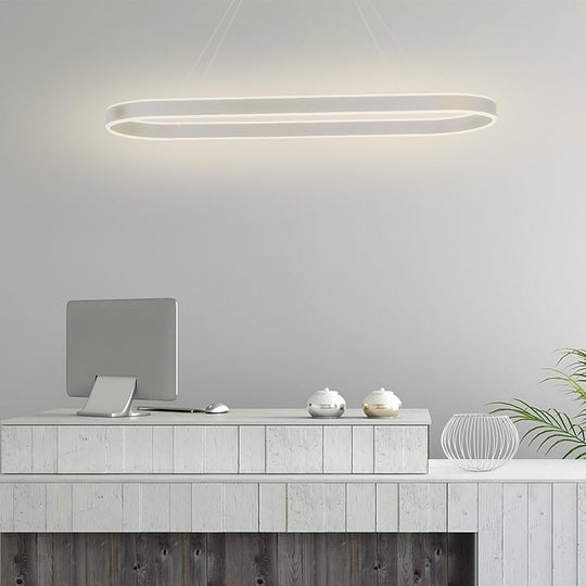 Rounded Rectangle LED Dimmable Modern Pendant Chandelier