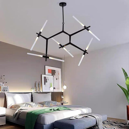 Industrial Sputnik 10-Light LED Chandelier – Black & Gold