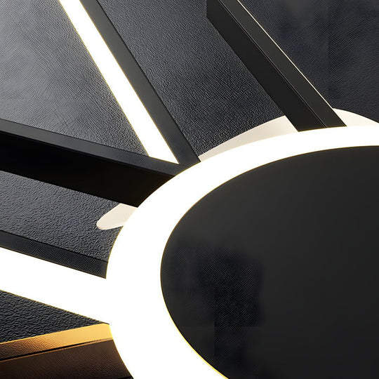Spiral Linear Modern LED Ceiling Fan – Black / Gold