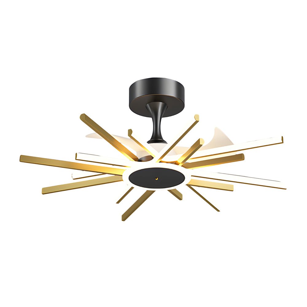 Spiral Linear Modern LED Ceiling Fan – Black / Gold