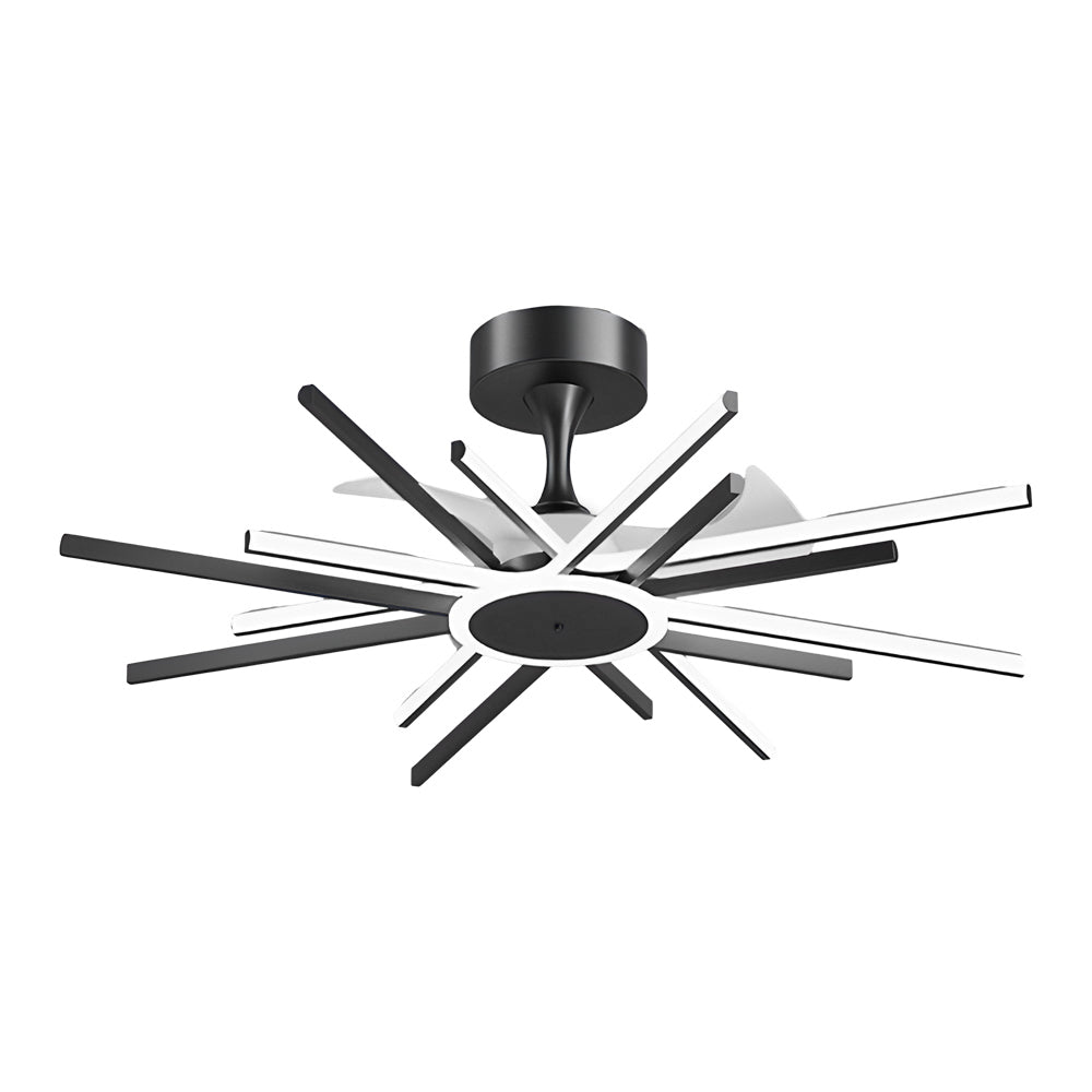 Spiral Linear Modern LED Ceiling Fan – Black / Gold