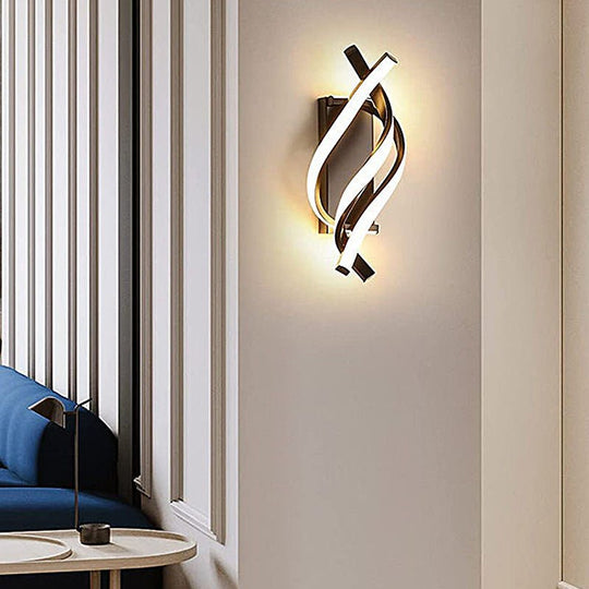 Spiral Minimalist Three Step Dimming LED Wall Lamp