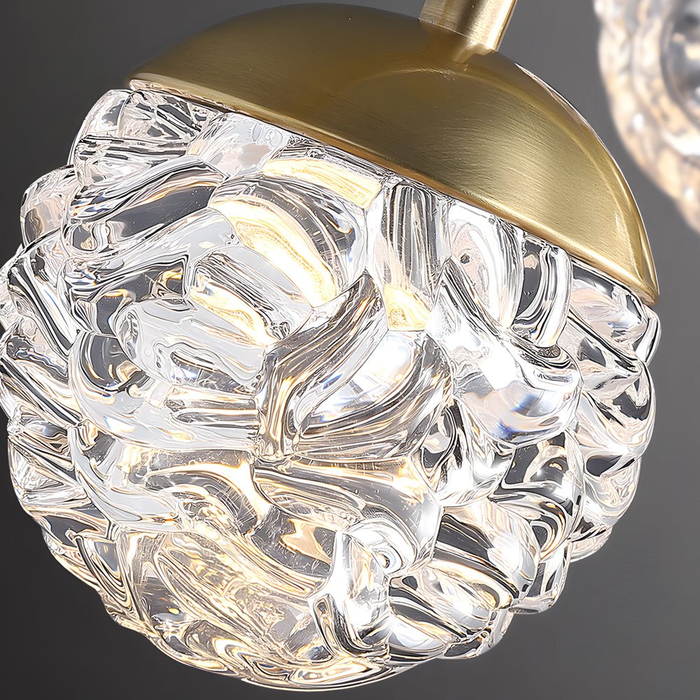 Spiral Pineapple Glass Ball LED Staircase Chandelier – 6/9/12/15/18 Lights