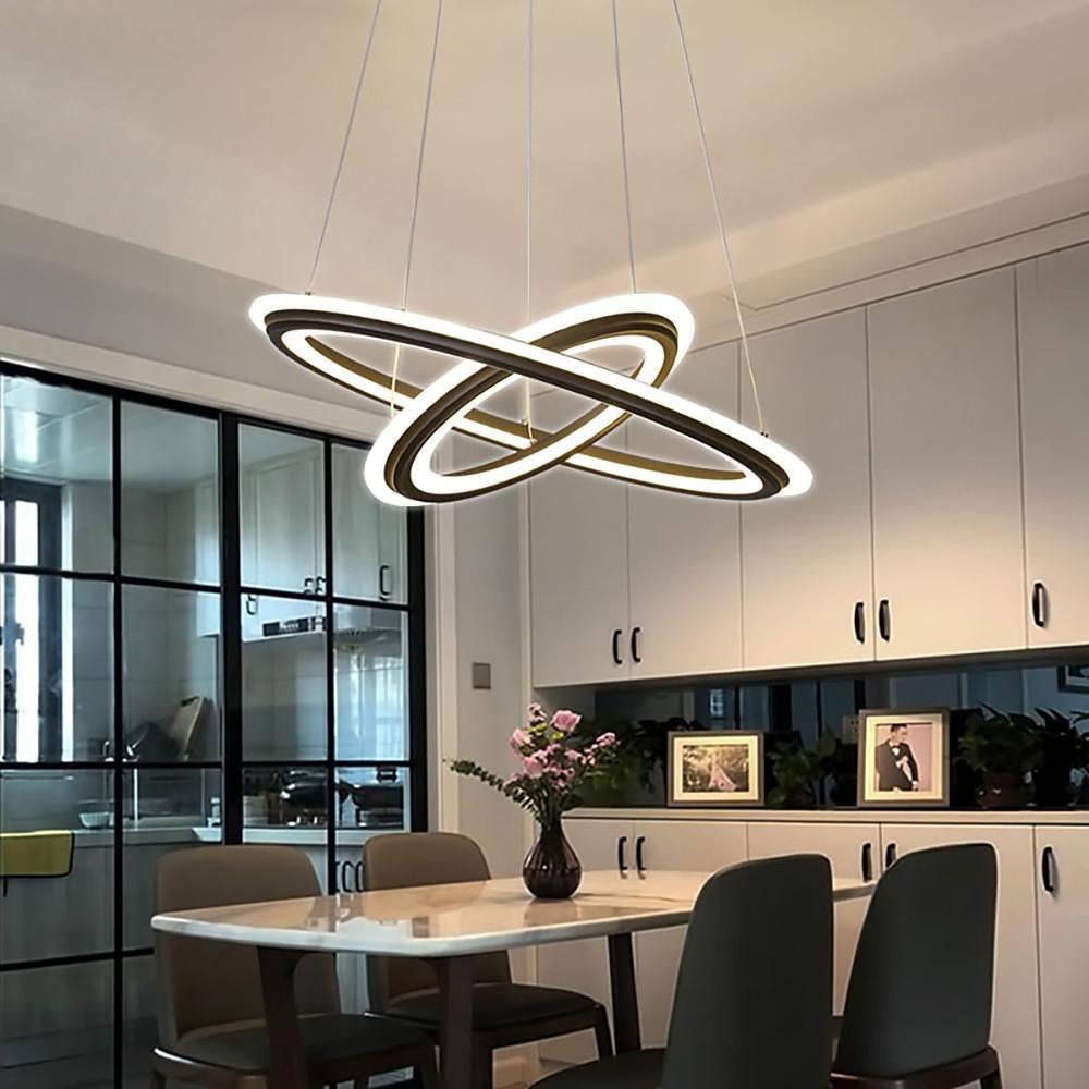 2 Light Circles Shaped LED Nordic Chandeliers Hanging Ceiling Lights