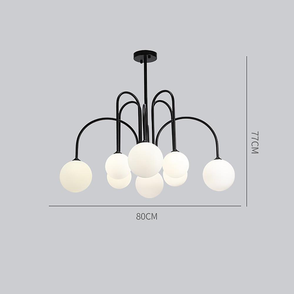 Sputnik Multi-Light Gold/Black Glass Globe LED Chandelier – 6 or 8 Lights