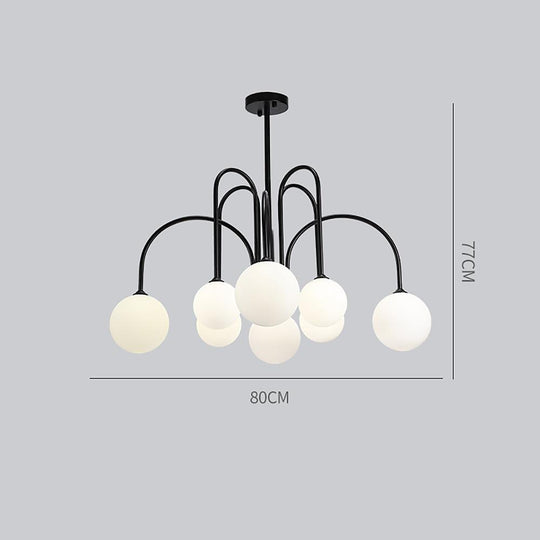 Sputnik Multi-Light Gold/Black Glass Globe LED Chandelier – 6 or 8 Lights