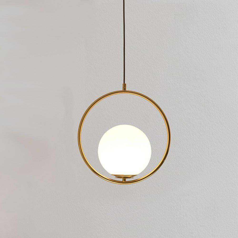 Opal Glass Ball Ring Pendant Light
