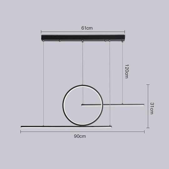Circle Linear LED Modern Pendant Light for Dining Room