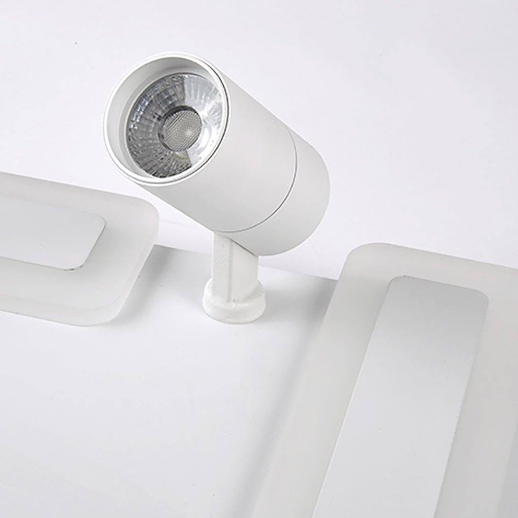 Square Dimmable LED Flush Mount Ceiling Light with 2 Adjustable Spotlights