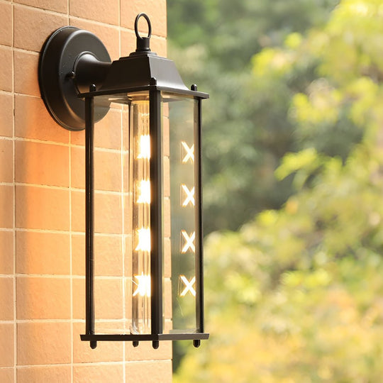 Square Glass LED Outdoor Wall Sconce Waterproof Light