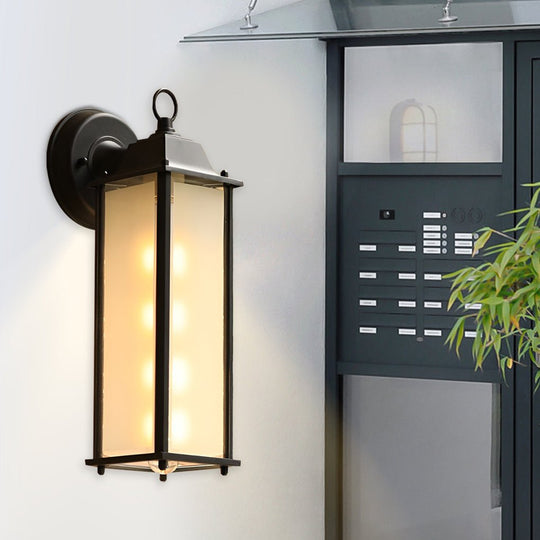 Square Glass LED Outdoor Wall Sconce Waterproof Light