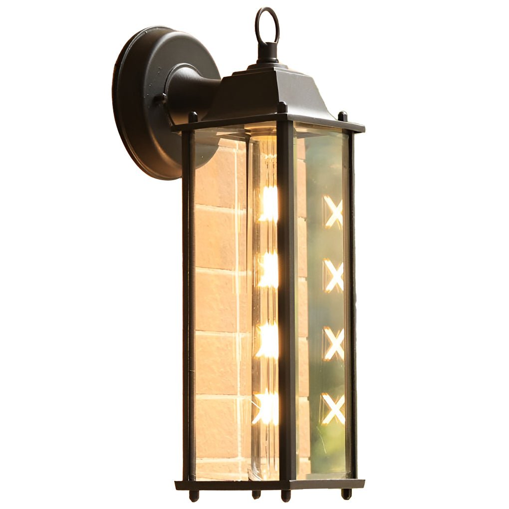 Square Glass LED Outdoor Wall Sconce Waterproof Light