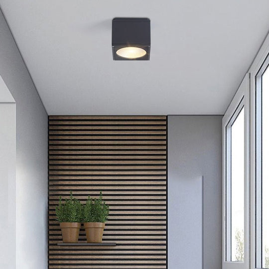 Square LED Waterproof Ceiling Downlight for Balcony, Entrance, and Hallway